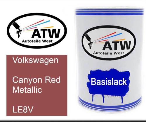 Volkswagen, Canyon Red Metallic, LE8V: 500ml Lackdose, von ATW Autoteile West.